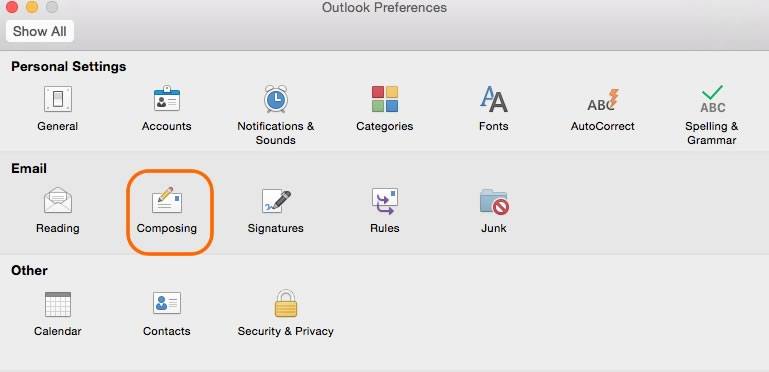 outlook 2016 for mac autocorrect